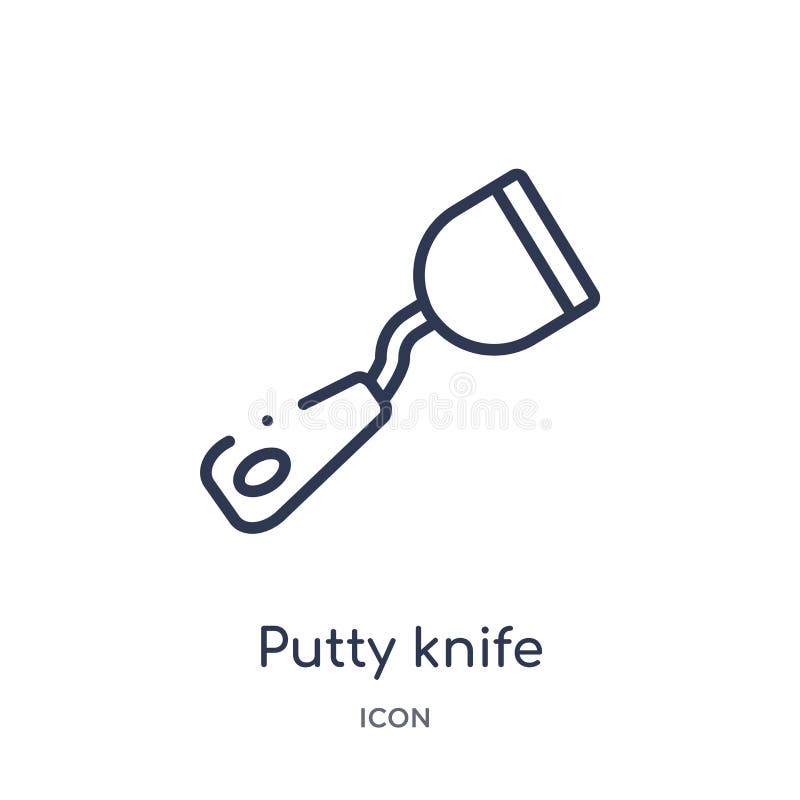 Linear putty knife icon from Construction tools outline collection. Thin line putty knife vector isolated on white background. putty knife trendy illustration. Linear putty knife icon from Construction tools outline collection. Thin line putty knife vector isolated on white background. putty knife trendy illustration